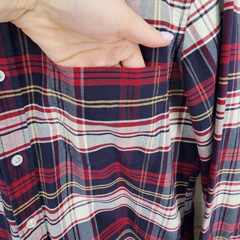 J Crew Flex Oxford Slim Plaid Shirt Men Medium Classic Academia Preppy Old Money